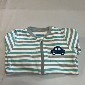 Tuffy Striped Baby Onesie with Car Design
